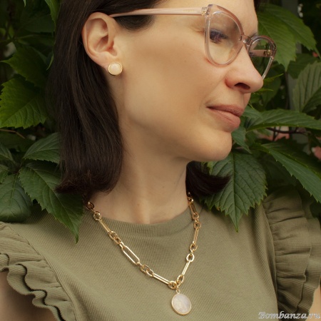 Пусеты Fiore Luna, ROSE QUARTZ